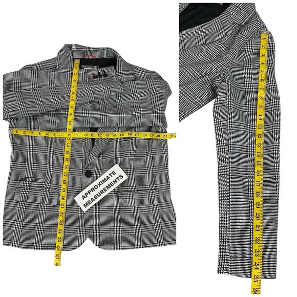 Merona Blazer Womens Sz 18 Jacket Black Houndstooth Office Corpcore Boardroom - Picture 2 of 15
